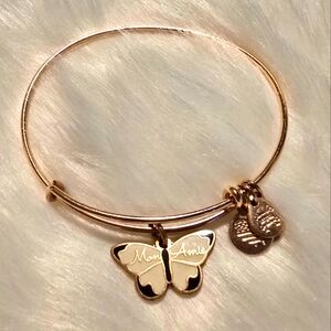 ALEX AND ANI rose gold Mon Amie Butterfly charm bracelet